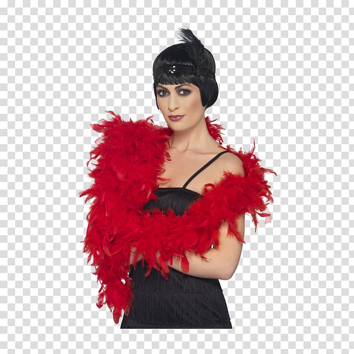 Feather boa Costume party Red, feather transparent background PNG clipart