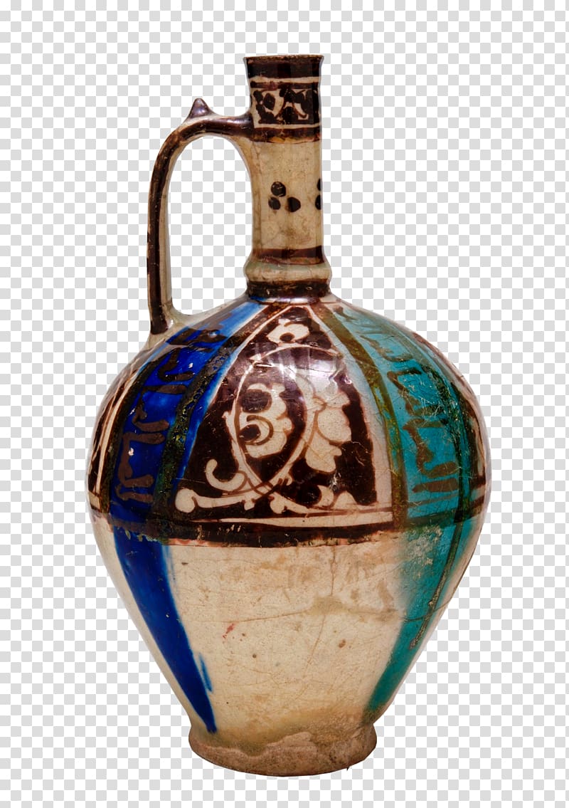 Antique Ceramic Bottle Vase Iran, antique transparent background PNG clipart