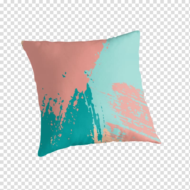 Throw Pillows Turquoise Cushion Teal, watercolor stroke transparent background PNG clipart