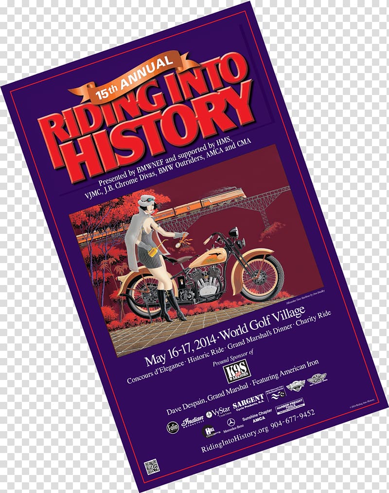 Poster Riding Into History 2018 Tickets Charity shop Concours d\'Elegance, events posters transparent background PNG clipart