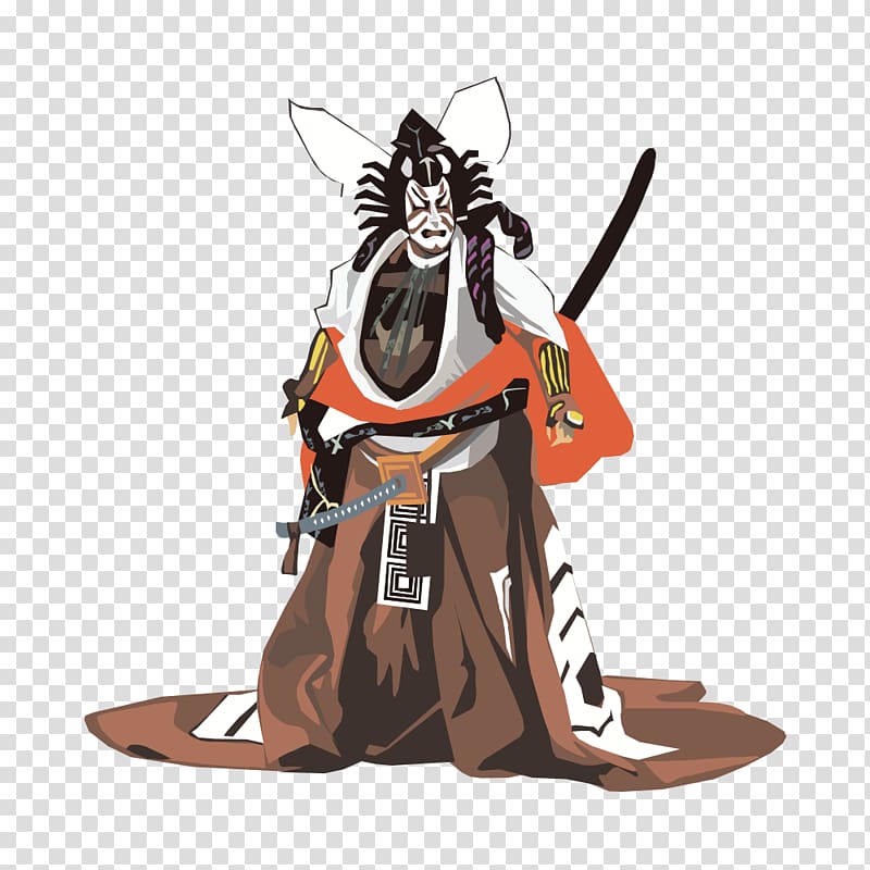 Cartoon Costume design Workbook Middle school Illustration, Samurai transparent background PNG clipart