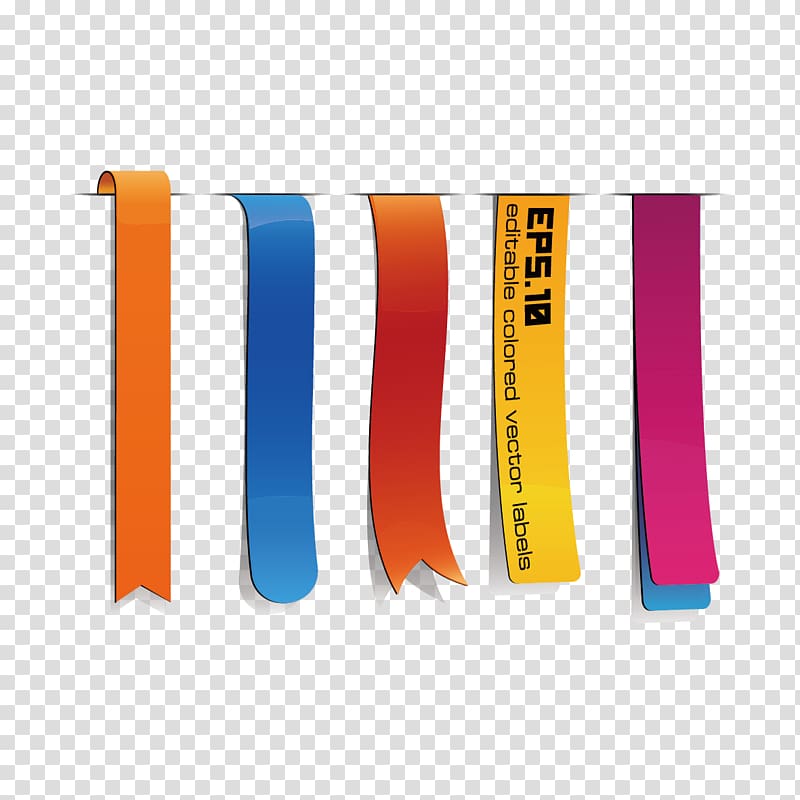 assorted-color ribbons illustration, Paper Label Sticker Color, Creative ribbons ppt transparent background PNG clipart