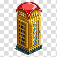 yellow and red telephone booth illustration, Farmville Phone Booth transparent background PNG clipart