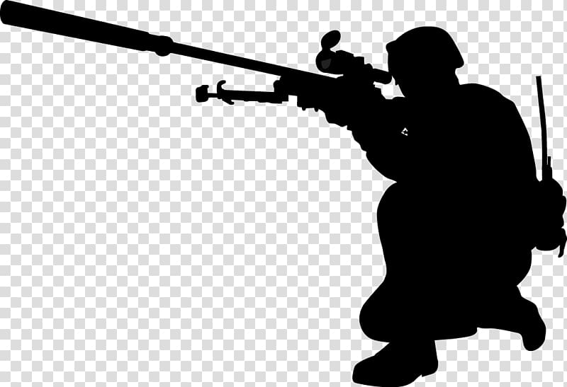 silhouette of person holding sniper rifle, Soldier Military Silhouette Army, military transparent background PNG clipart