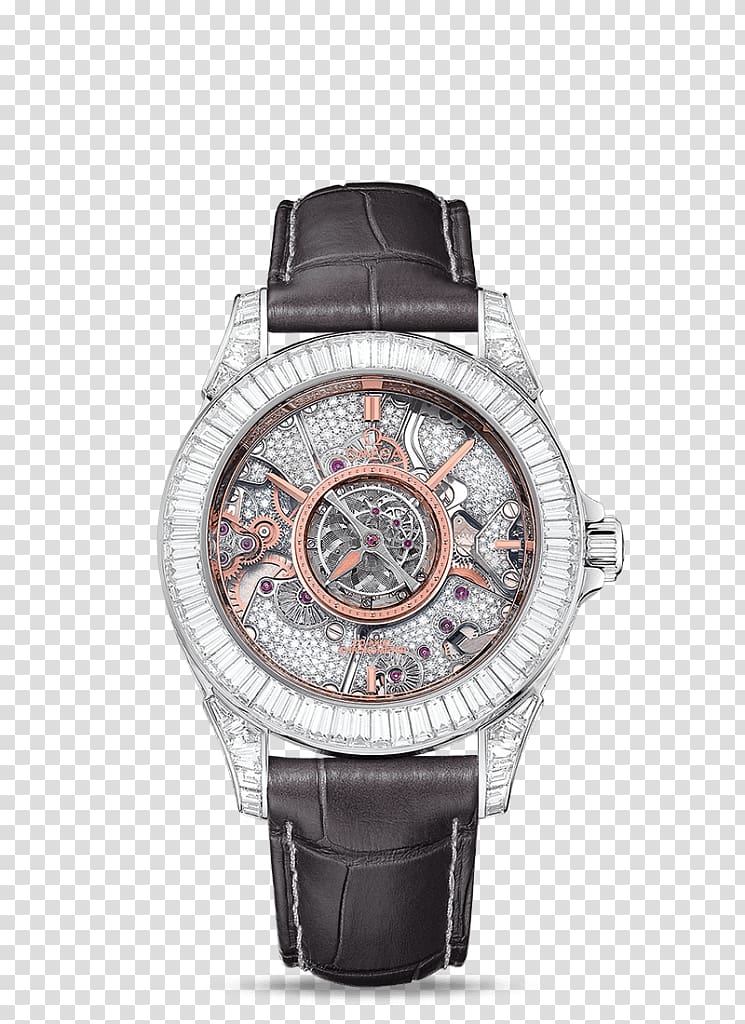 Omega SA Tourbillon Watch Coaxial escapement Clock, watch transparent background PNG clipart