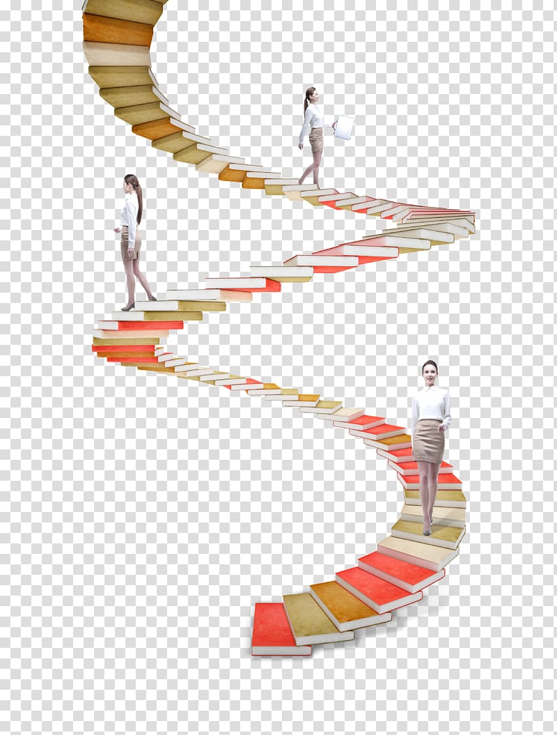 Stairs Helix Paper Ladder, Books stairs and transparent background PNG clipart