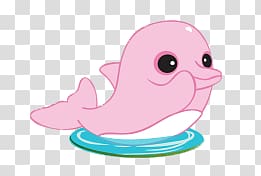 pink dolphin 3D illustration, Ping transparent background PNG clipart