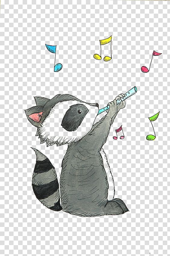 raccoon illustration, Raccoon Drawing Cuteness Illustration, raccoon transparent background PNG clipart
