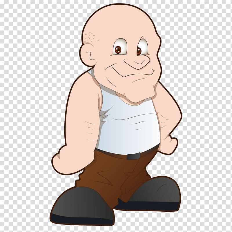 Cartoon Character , Bald man belly man transparent background PNG clipart
