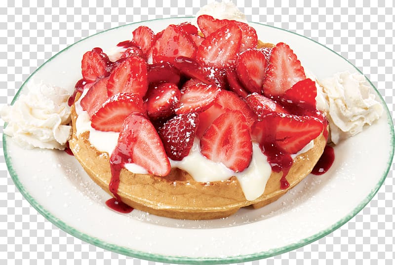 Belgian waffle Strawberry Breakfast Cream, waffle transparent background PNG clipart