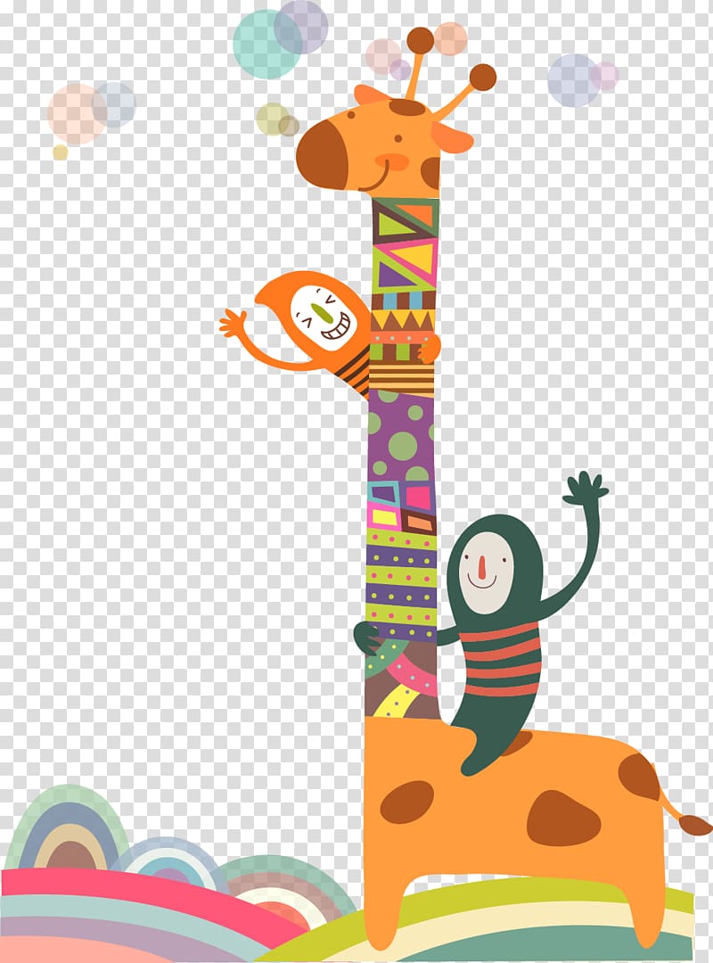 Giraffe Cartoon Child Illustration, giraffe transparent background PNG clipart