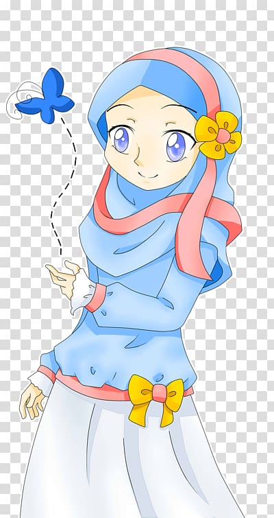 Anime Muslim Hijab Drawing, Anime transparent background PNG clipart |  HiClipart