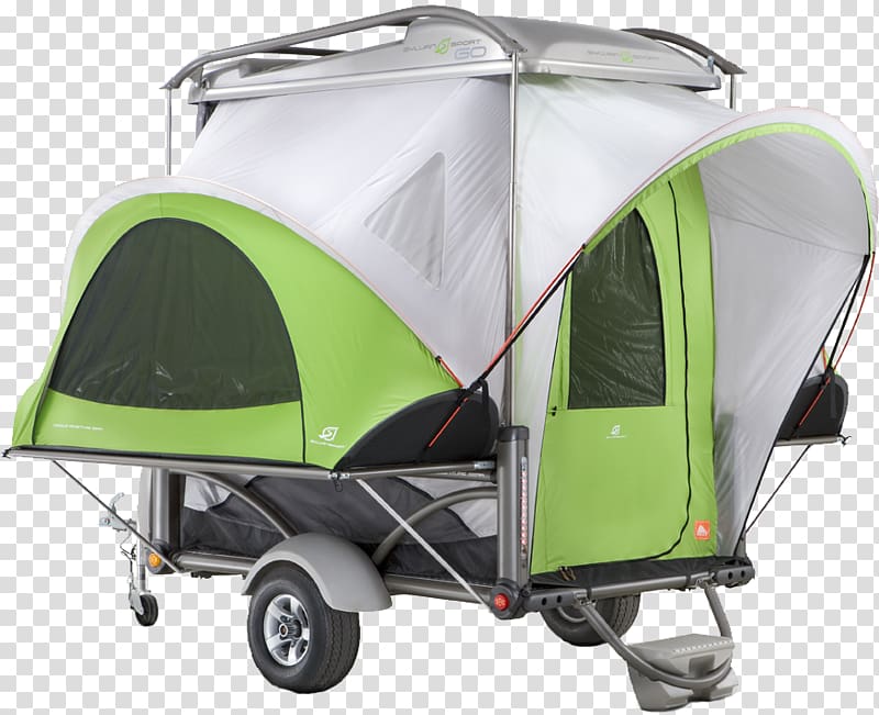 Popup camper Caravan Campervans Tent Camping, motorcycle transparent background PNG clipart