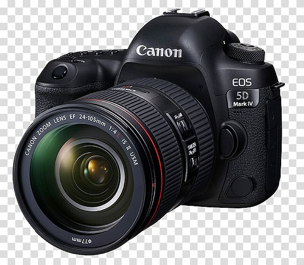 Canon EOS 5D Mark IV Canon EOS 5D Mark III Canon EF 24–105mm lens Canon EF lens mount, Camera transparent background PNG clipart