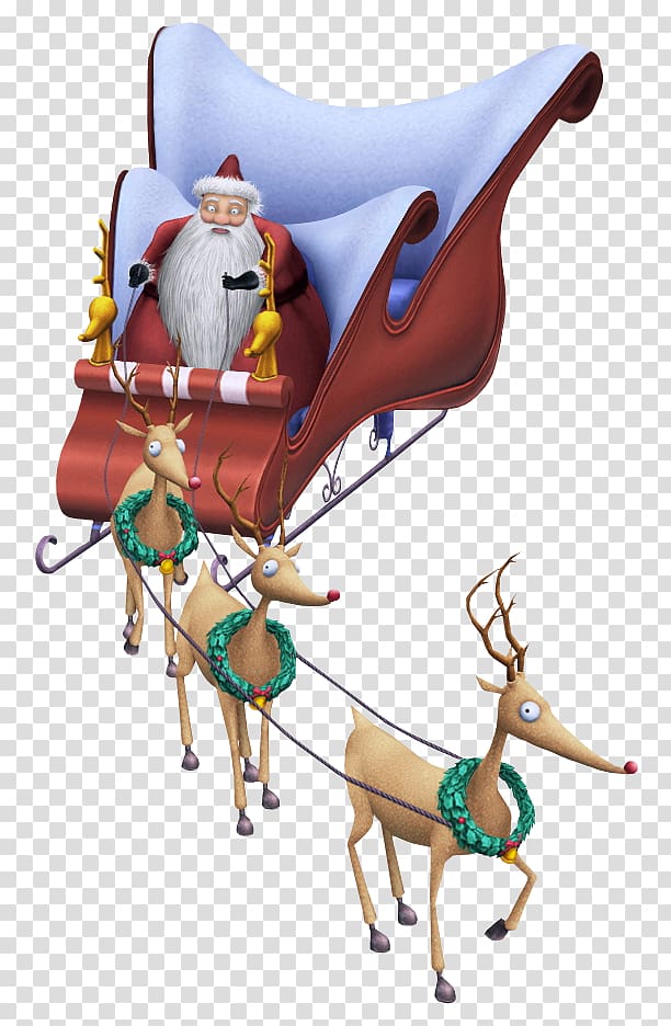 Santa Claus\'s reindeer Santa Claus\'s reindeer Christmas, santa sleigh transparent background PNG clipart