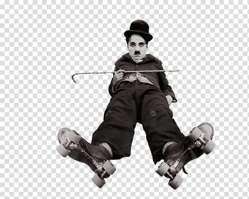 Charlie Chaplin, Charlie Chaplin on Roller Skates transparent background PNG clipart