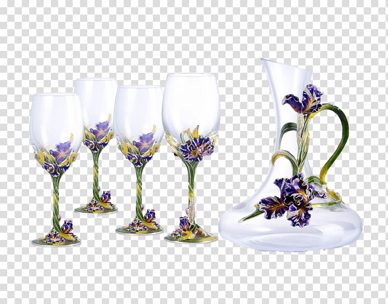 Wine glass Wine glass Decorative arts Stained glass, Glass wine set transparent background PNG clipart