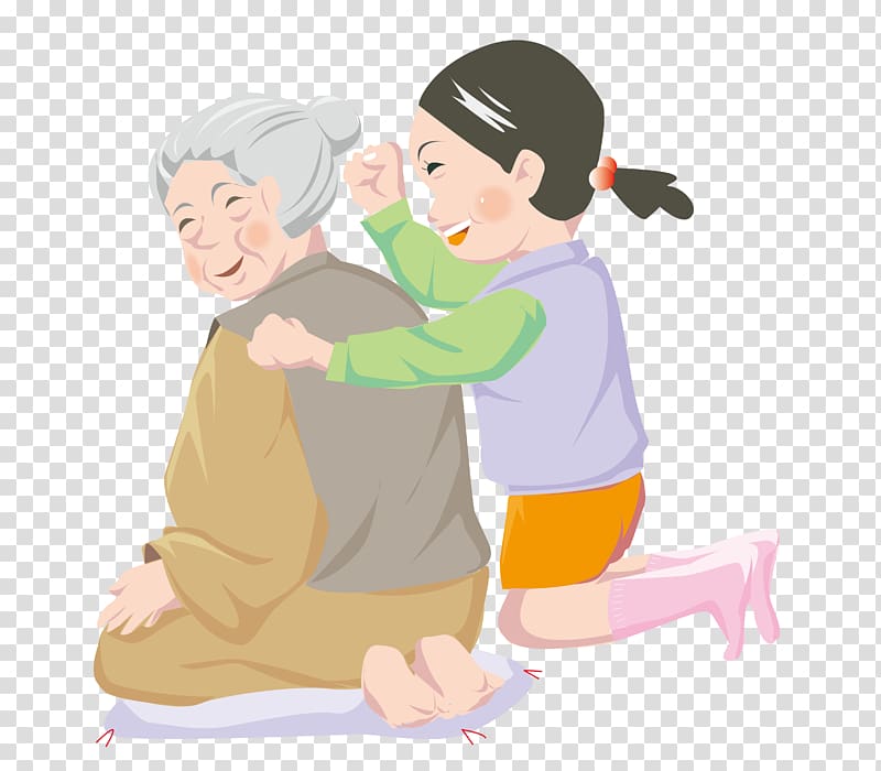 Cartoon Grandchild, Grandmother of the children to the intentions of service transparent background PNG clipart