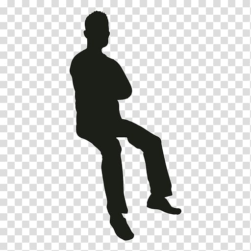 Silhouette Sitting Manspreading, Silhouette transparent background PNG clipart