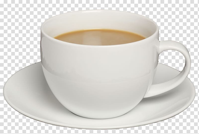 white ceramic cup and saucer with coffee, Coffee Latte Espresso Doppio Caffè Americano, Cup coffee transparent background PNG clipart