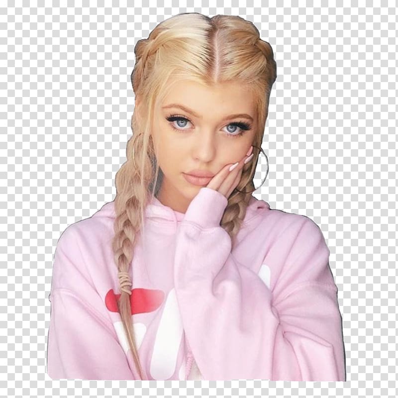 woman touching her face, Loren Gray Musical.ly Hair Video, loren transparent background PNG clipart