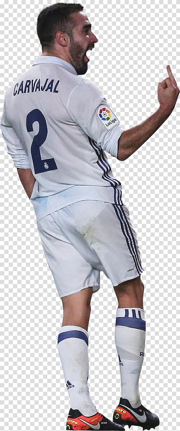 Dani Carvajal Real Madrid C.F. 2016–17 La Liga Jersey Rendering, football transparent background PNG clipart