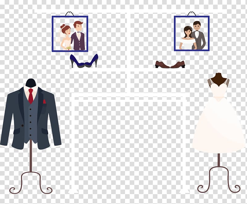 Drawing Clothing Cartoon, wedding elements transparent background PNG clipart