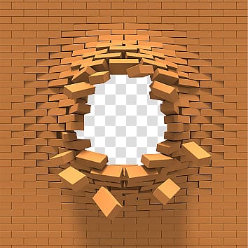 brick breaking out transparent background PNG clipart