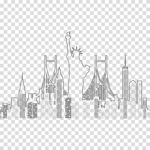 New York City Skyline Architecture Silhouette, design transparent background PNG clipart