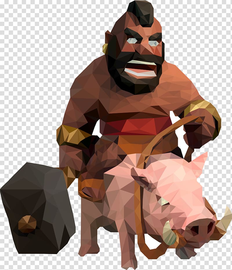 Clash of Clans Clash Royale Golem Barbarian, low poly transparent background PNG clipart