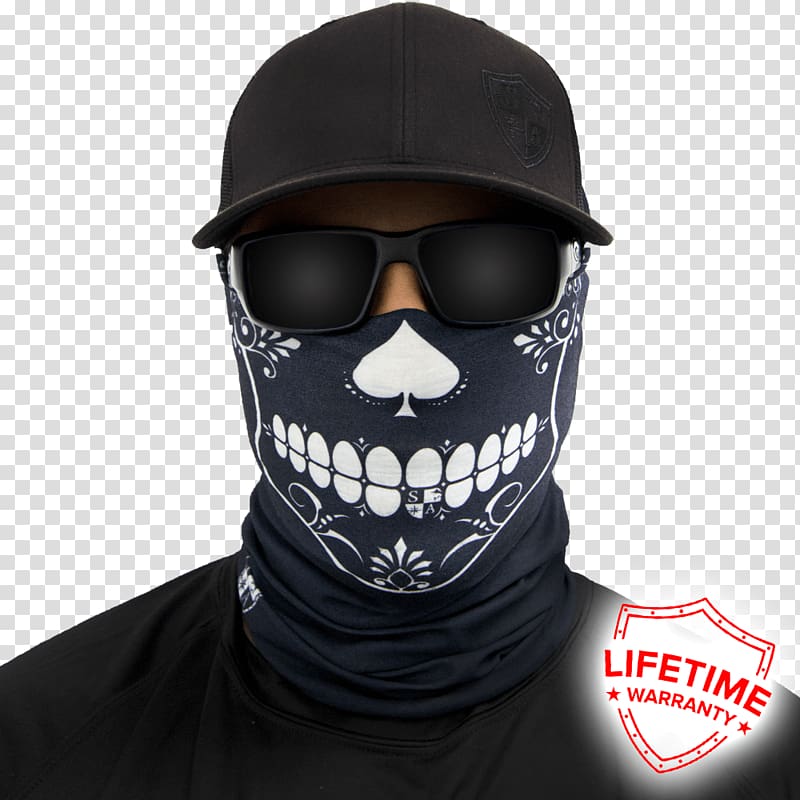 Face shield Mask Skull Balaclava, spade transparent background PNG clipart