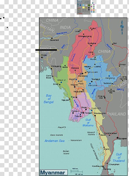 Administrative divisions of Myanmar Regions of Italy Map Districts of Myanmar Atlas, myanmar Map transparent background PNG clipart