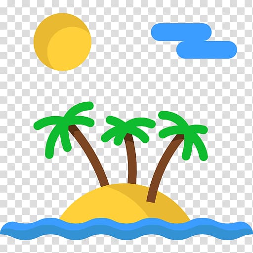 Phuket Island Beach Landscape Icon, Coconut tree on an island transparent background PNG clipart