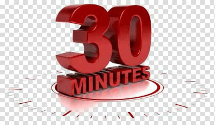 Minute Time illustration Logo, 30 mins done transparent background PNG clipart