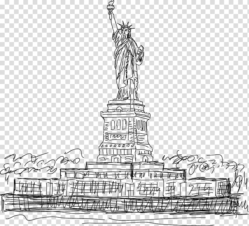 Statue of Liberty Manhattan Drawing , Statue of Liberty Artwork transparent background PNG clipart