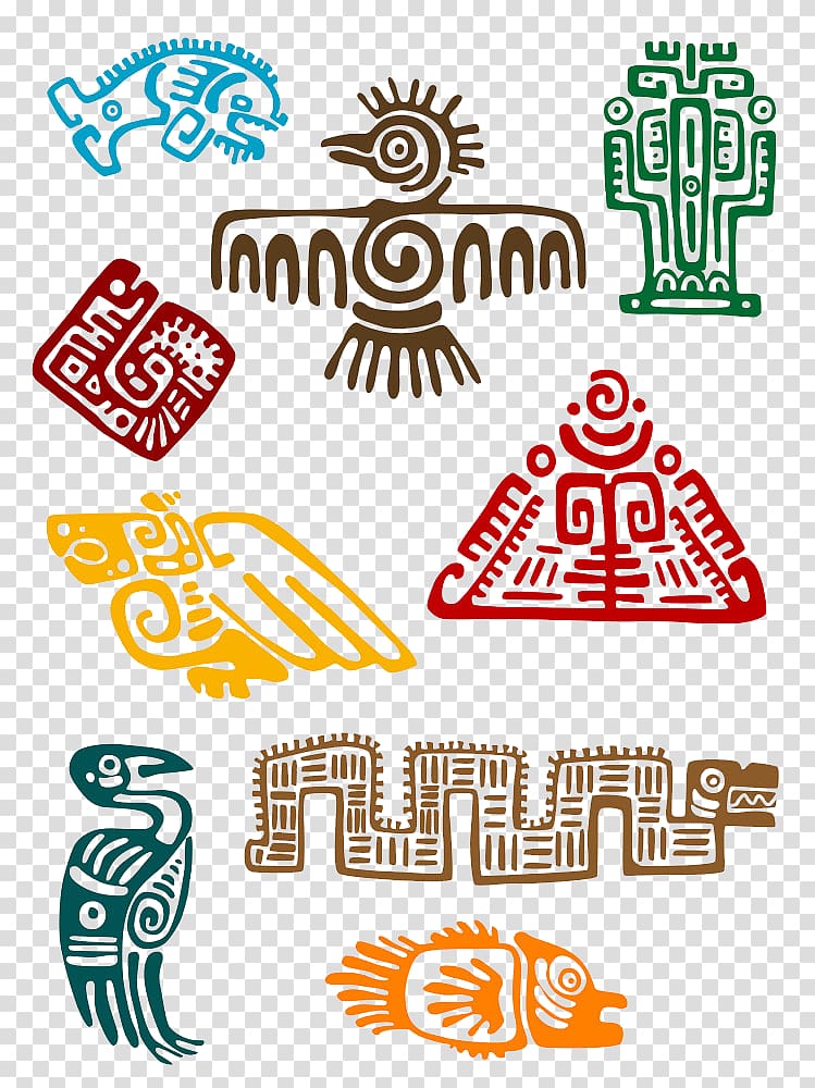 bird, pyramid, and snake , Maya civilization Symbol Aztec Ornament, Swallows fish animal sign transparent background PNG clipart