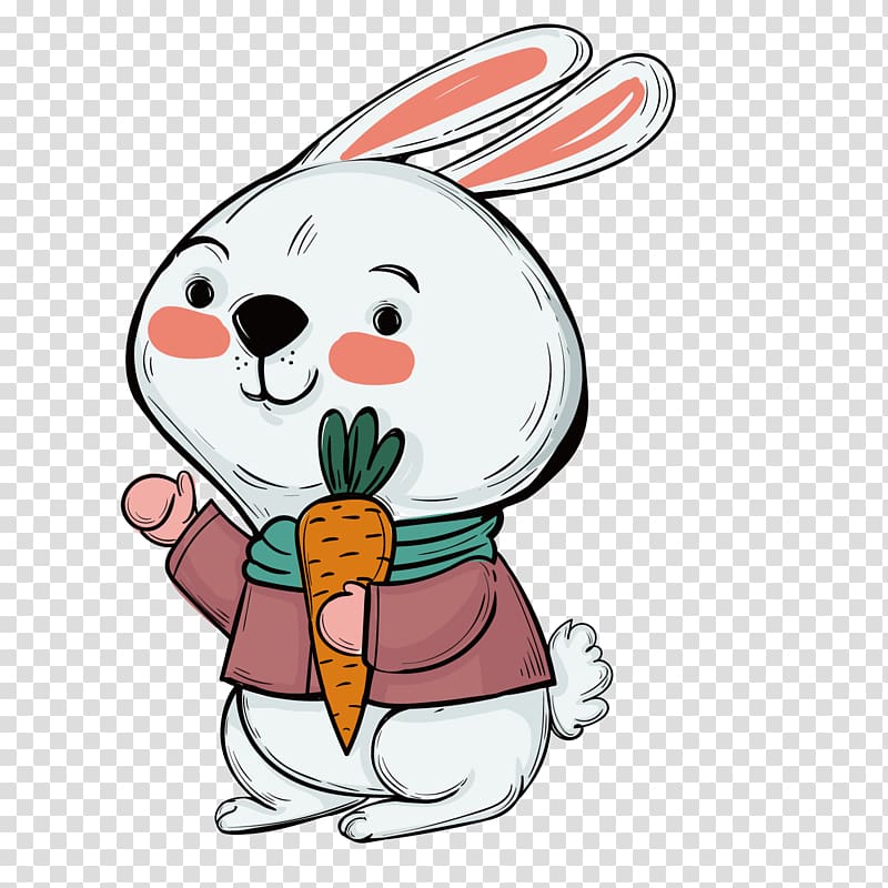 Easter Bunny Rabbit Illustration, carrot transparent background PNG clipart