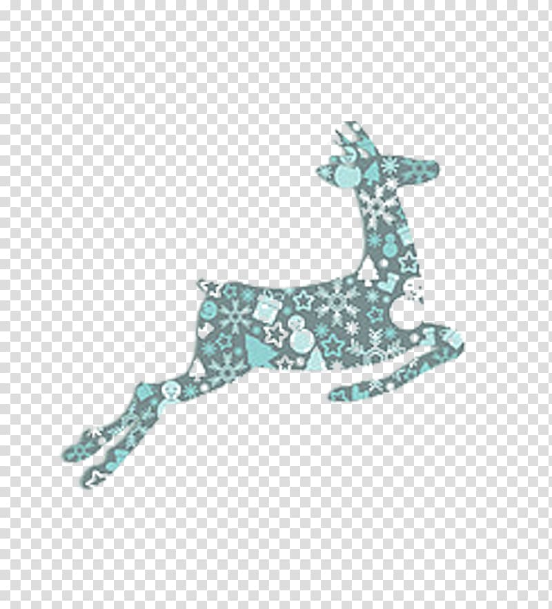 Reindeer Christmas, Christmas deer in color pattern material transparent background PNG clipart