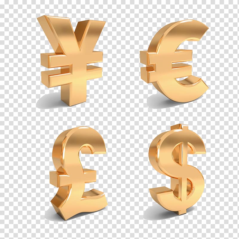 brass-colored signs illustration, Currency symbol Euro sign, US Dollar Euro Currency Symbol transparent background PNG clipart