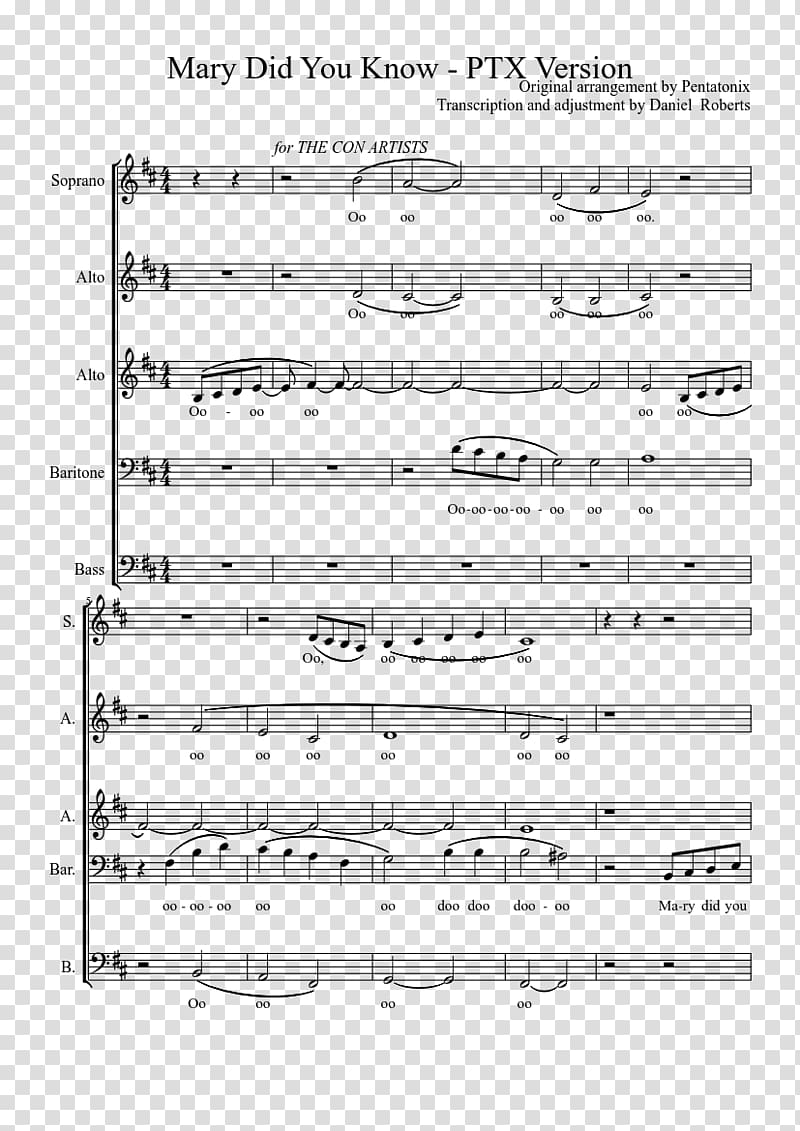 Sheet Music Pentatonix Choir Song, sheet music transparent background PNG clipart