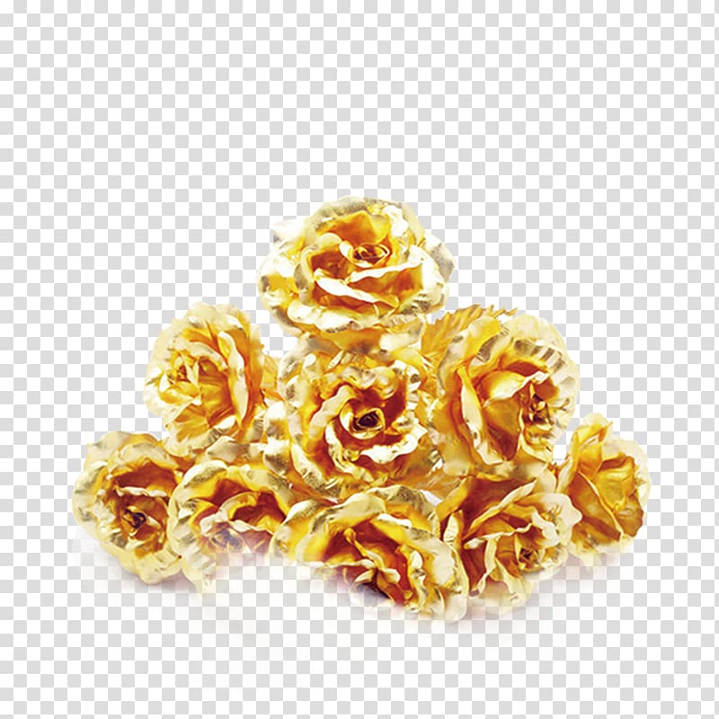 Beach rose Gold Wedding, Golden Rose transparent background PNG clipart
