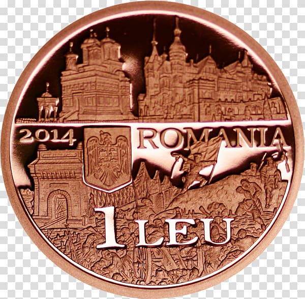 The National Bank of Romania Coin Numismatics Romanian leu, Coin transparent background PNG clipart