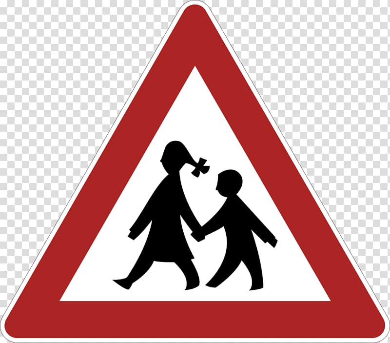 Traffic sign Warning sign Child Risk, child transparent background PNG clipart
