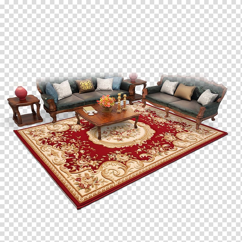 dining table set, Carpet Living room Bedroom Couch, Living room carpet sofa transparent background PNG clipart