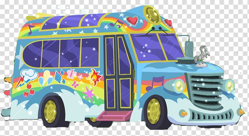 Tour bus service Twilight Sparkle Applejack Pinkie Pie, bus transparent background PNG clipart