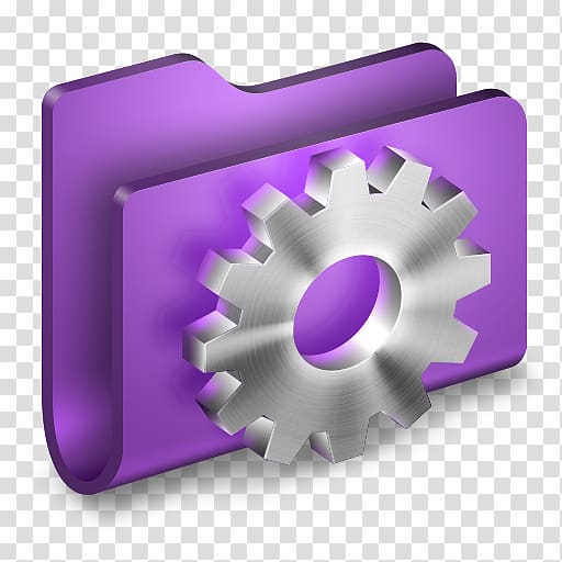 gray and purple Setting logo, purple hardware accessory, Developer Purple Folder transparent background PNG clipart