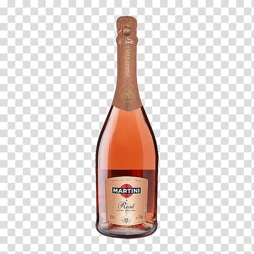 Sparkling wine Rosé Champagne Asti DOCG Martini, rose transparent background PNG clipart