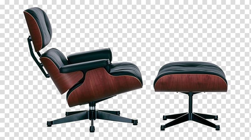 Eames Lounge Chair Charles and Ray Eames Vitra Chaise longue, ottoman transparent background PNG clipart