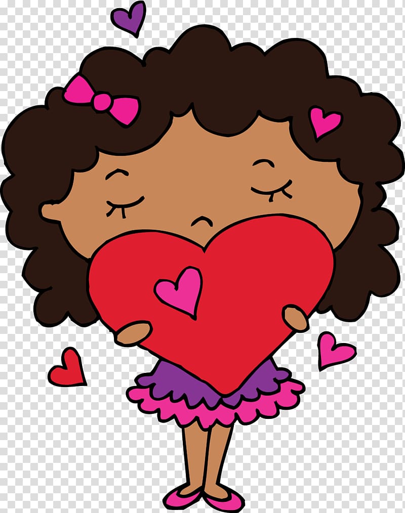 Heart Girl , Colored Heart transparent background PNG clipart