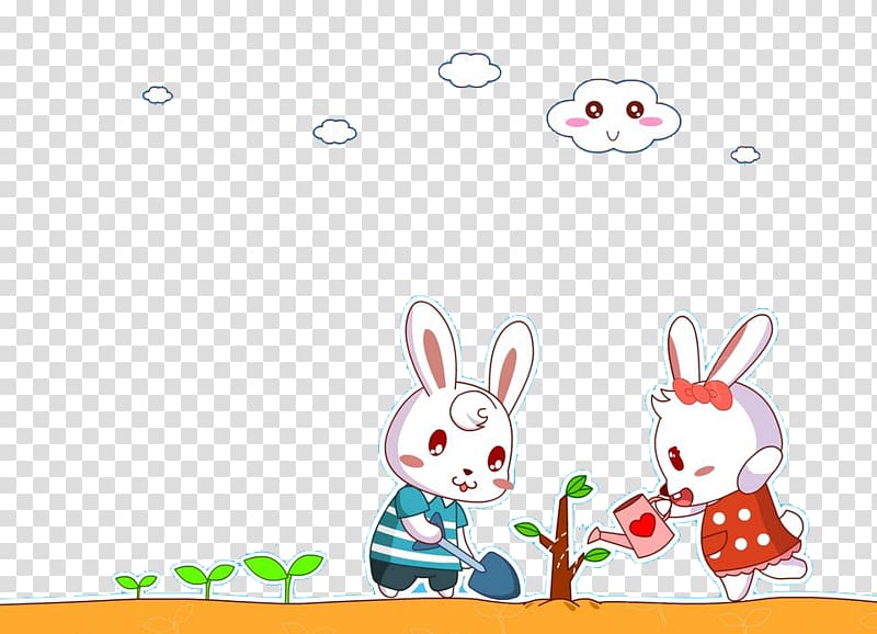 Rabbit Easter Bunny Leporids , Cute little cartoon bunny transparent background PNG clipart